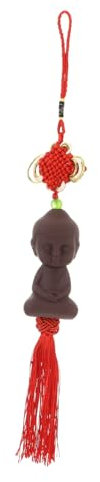 GREENADSCAPE 1 Pc Pendentif Porte-clés Portefeuille Porte-clés Bouddha Porte-clés Rétro Porte-clés De Voiture Charmes De Miroir De Voiture Porte-clés Pompon Porte-clés Créatif Rouge Vinyle