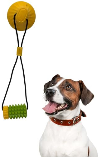 Rangebow Bastone per macinare i denti degli animali domestici, con ventosa, per masticatori aggressivi, giocattolo in gomma resistente per noia e pulizia dentale, giocattolo interattivo per cani di