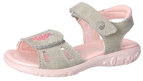 RICOSTA Mädchen Riemchensandalen MIMA, Kinder Sandalen, Weite: Mittel, Sandaletten, Sommersandalen, flach, eukalyptus/Blush (Erdbeere) (530), 33 EU