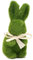 SEMINISMAR Deko-Osterhase Moos,Osterhasen Deko,Osterhase mit Schleife,Osterhasen Figuren Grün,Hasenfigur aus Keramik,Beflockter Hase Grüner Hase Hochzeitsdekoration