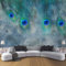 MIATCENRT Peacock Feathers Wall Mural Photo Wallpaper, Modern Luxury Wall Mural, Abstract Murals Wall Art Print for Children's Room Bedroom Living Room Home Decoration 200X150Cm (Wxh)