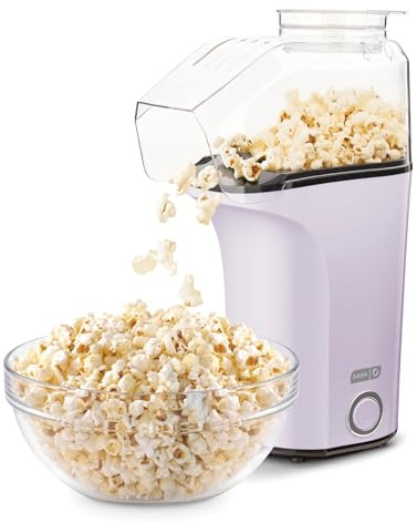 DASH Hot Air Popcorn Maker with Measuring Cup for Popping Corn Kernels + Melted Butter, 16 Cups - Lavender