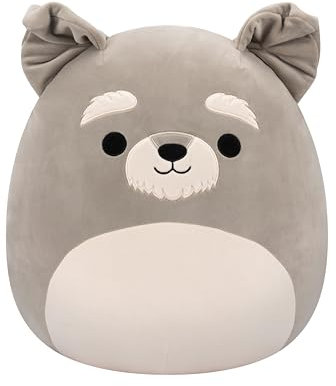 Squishmallows SQCR07712 - Shaun der graue Schnauzer 40 cm, offizielles Jazwares Plüsch, superweiches Kuscheltier