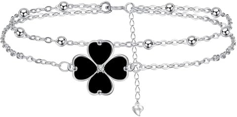 J.MUEN Femme pour Bracelet de Cheville Argent Sterling 925 Bracelet de Cheville Été Pieds Nus Fête Sur la Plage Chaînes de Cheville - Chaîne Réglable 22+4 cm - Cadeau pour Maman/Mère Femme Fille