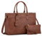 LOVEVOOK Laptoptasche Damen 15,6 Zoll, Groß Arbeitstasche Handtasche Schultertasche Wasserdicht PU Leder Shopper Tasche Aktentasche Lehrertasche Umhängetasche für Business Arbeit Uni Schule，Braun