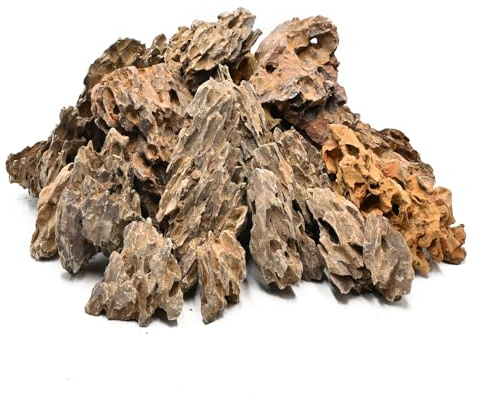 KINGRUI Naturstein Aquarium 4,5kg Fischbecken-Steine für Aquascaping & Landschaftsgestaltung – pH-neutrale Steine für bepflanzte Aquarien & Amphibien-Terrarien (5–20 cm)