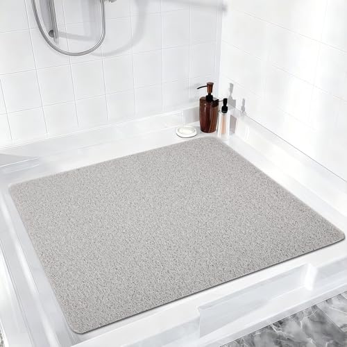 Antirutschmatte Dusche 60x60 cm, Weich Komfort, Duschmatte rutschfest, Antibakterielle Badematte mit Ablauflöchern, rutschfeste Duschmatten für Dusche und Nassbereiche