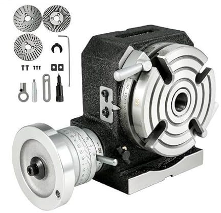 Mesa giratoria Vertical Horizontal 4 /100mm 6/150mm precisión 4 ranuras MT-2 con 3 placas divisorias for fresadora(4 Inch 4 Slot)