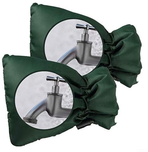 Lot de 3 housses de protection pour robinet extérieur - Protection thermique anti-gel pour robinet de jardin d'hiver - Protection thermique anti-gel - Protection isolée contre les fissures (vert armée