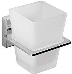 Croydex Flexi-Fix Easy to Fit Cheadle Chrome Plated Square Design Tumbler and Holder