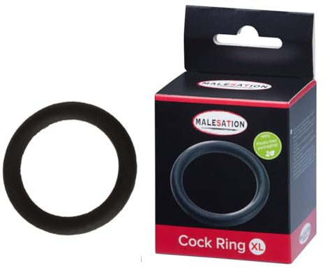 MALESATION Silikon Penisring in schwarz Größe XL