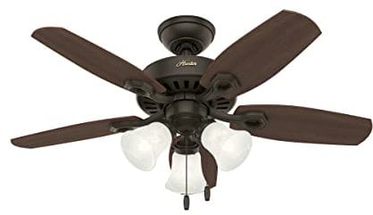 Hunter Fan Company 52107 Hunter Builder Indoor Ceiling Fan with LED Light and Pull Chain Control, 42-inch, New Bronze Finish