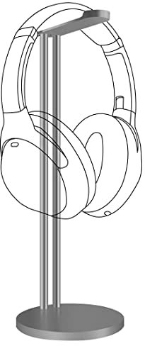 GEEKRIA - Soporte de Aluminio para Auriculares para Juegos, Soporte para Monitor de Escritorio con Base sólida Resistente Compatible con Sony, Bose, AKG, ATH, JBL (Gris)