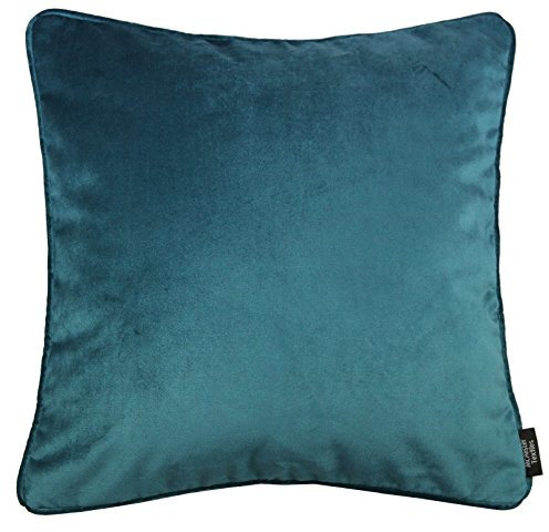 McAlister Textiles Matter Samt | Kissenbezug für Sofakissen in Blaugrün | 50 x 50cm | erhältlich in 25 Farben | griffester Samt edel paspeliert | Kissenhülle für Samtkissen