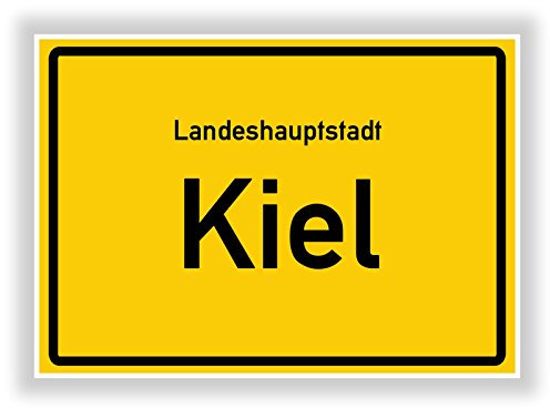 Druck-Geschenk Ortsschild - KIEL - Hauptstadt - Landeshauptstadt - Ortseingangsschild Deko Bild - Kunstdruck Poster