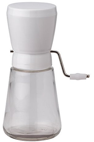 HIC Harold Import Co. 576 Classic Manual Soft Nut Chopper, Stainless Steel Grinder, Glass, 7.5-Inch HIC, 1.25-Cup Capacity, White/Clear