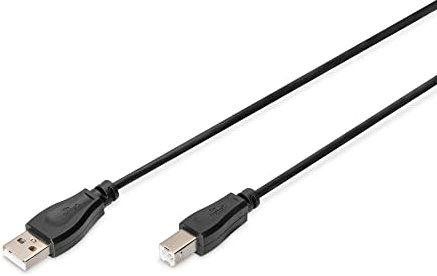 DIGITUS Cable de conexión USB 2.0 - 1,8 m - USB A (m) a USB B (m) - 480 Mbit/s - cable de conexión, compatible con USB - Negro