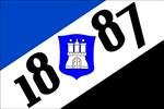 Hamburg 1887 mit Wappen Fussball Fahne Flagge Grösse 1,50x0,90m - FRIP –Versand®
