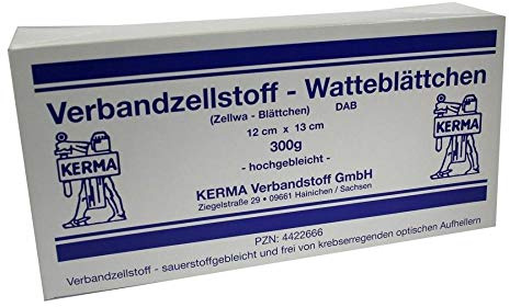 VERBANDZELLSTOFF WATTEBLÄTTCHEN hochgebl.12x13 cm 300 g