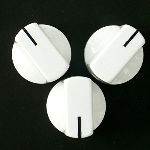 Janika 3 White Pot Potentiometer Switch Knobs Guitar Amplifier Radio stove Pot Knob+Screw