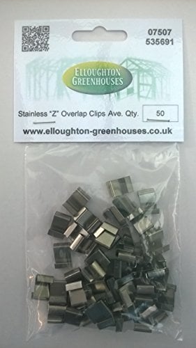 50 Stainless Steel Z Greenhouse Glass Overlap Replacement Glazing Clips