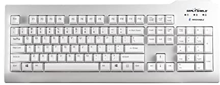 SEAL SHIELD SSWKSV208DE Tastatur mit Schnellverbindung, spülmaschinenfest und antimikrobiell, QWERTZ ISO, USB, Weiß