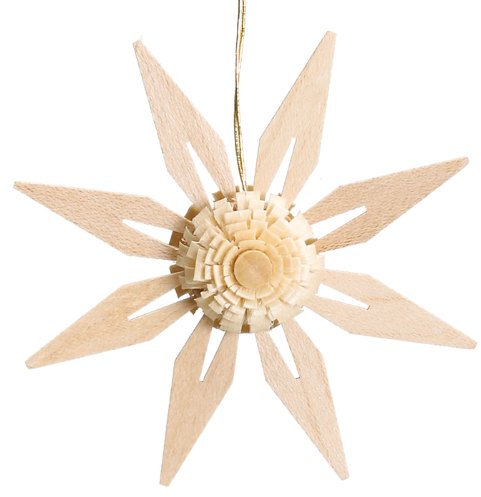 Rudolphs Schatzkiste Christbaumschmuck Weihnachtsstern mit Kieferblätter Ø 7cm NEU Weihnachtsbaum Baumbehang Baumschmuck Weihnachtsschmuck Baum Dekoration Seiffen Erzgebirge Holz Weihnachten Wald