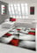 Teppich-Traum Designer Teppich Moderner Teppich Wohnzimmer Teppich Kurzflor Teppich mit Konturenschnitt Karo Muster Rot Grau Weiß Schwarz Größe 80x150 cm