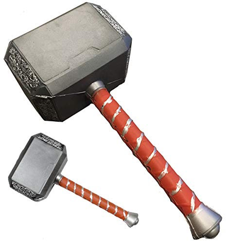 Komikku Gears Avengers Thor Foam Mjolnir Hammer and Foam Stormbreaker Axe Props Replica. Cosplay Hammer Axe - Grey - One Size