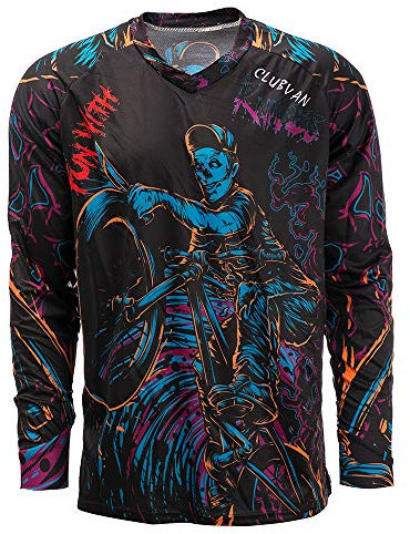 Dirt Bike Jersey Men's Cycling Jersey MTB T Shirt Long Sleeve Mountain Motorcycle Bicycle Clothes Anti-UV M Black