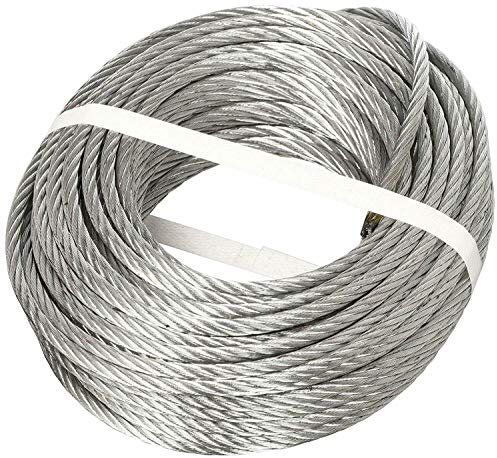 FUNE commerciale CORDA ACCIAIO ZINCATA mt. 25 D.8mm 12x6 72 fili TRECCIA 2000KG