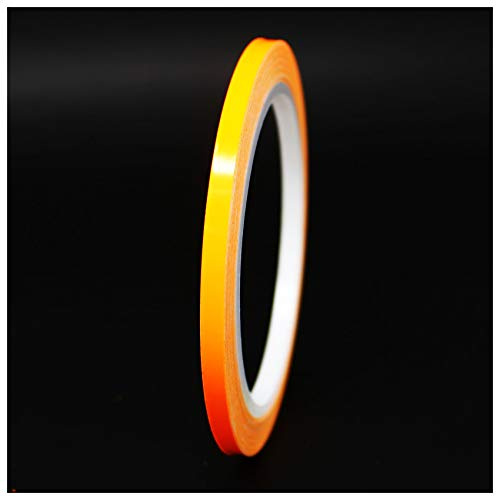 Finest Folia 10 Meter (0,79€/Meter) Glanz Zierstreifen Auto Motorrad Boot Modellbau Silber Chrom Dekorstreifen Seitenstreifen (Neon Orange, 5mm Breite)