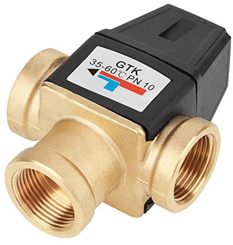 Thermostatisches Mischventil,Hot 3-Wege-Innengewinde DN20 Messing Thermostatisches Mischventil für Solarwarmwasserbereiter Funktionsmessing Kunststoff