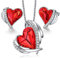 CDE Jewellery Sets Gifts for Women Heart Necklaces and Earrings Set Valentines Christmas Anniversary Birthday Mother's Day Jewelry Gifts for Mum Her Wife