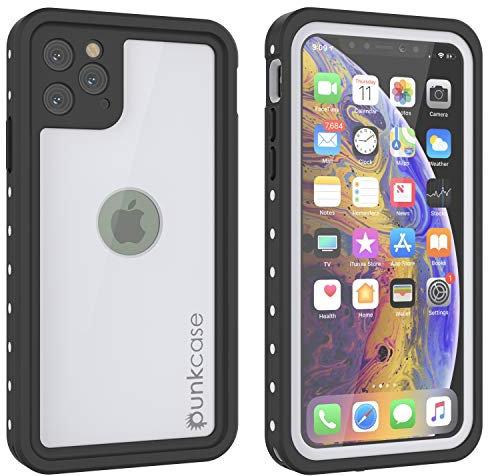 PunkCase iPhone 11 Pro Max Waterproof Case [StudStar Series] [Slim Fit] [IP68 Certified] [Shockproof][Dirtproof][Snowproof] 360 Full Body Armor Cover Compatible W/Apple iPhone 11 Pro Max [White]