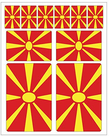 Generisch 10 Stück Flaggen Aufkleber Mazedonien Set | Sticker Autoaufkleber