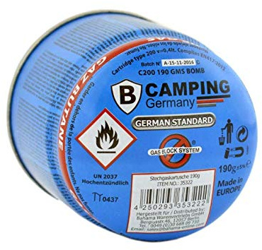 Camping Germany Gaskartuschen 6 Stück Set 190g Butangas Butan Gas Stechkartusche Kartuschen (6 Stück, 190g)