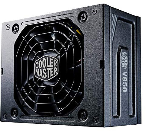 Cooler Master V850 SFX Gold, UK Plug - 850W 80 PLUS Gold, Fully Modular Power Supply Unit, SFF/mini-ITX PSU, Semi-Fanless Mode, SFX-to-ATX Bracket, 10 Year Warranty, Black Edition, Quiet 92 mm FDB Fan