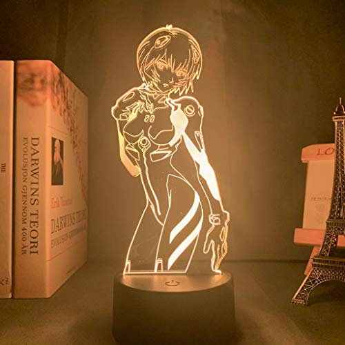 iLight Gift Store Anime Lamp Neon Genesis Evangelion per Room Decor Night Light Rgb Colorful Desk Lamp Ayanami Rei Manga Gift, 16 colori con telecomando