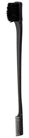 PULABO 7 Zoll glatte sanfte Haargel Edge Control natürliches Aussehen polnisches Haar Tool Dual Ended Hair Comb Brush - schwarz, 17,6 cm langlebig und nützlich Fortgeschrittene