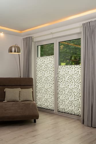 Khome K-Home Klemmfix-Plissee, Polyester, Steingrau Bedruckt, 65 x 130 cm