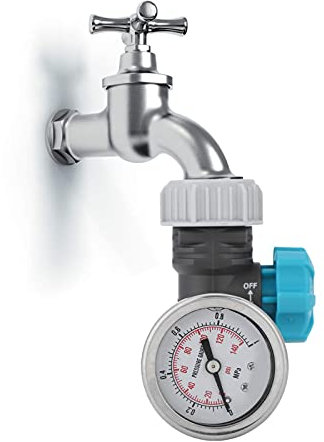 Wasserdruckventil , G3/4in einstellbares Wasserdruckregelventil , Wasserdruckregelventil mit Manometer , für Gewächshaus Gartenbewässerung Bewässerungssteuerung