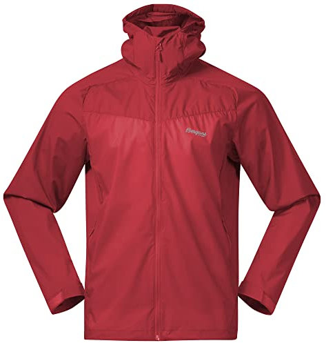 Bergans Microlight M Jacket Rot - Atmungsaktive leichte Herren Windjacke, Größe L - Farbe Fire Red