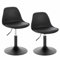 WOLTU 2er Set Verstellbarer Sitzhocker Stuhl Arbeitshocker Bürohocker Esszimmerstuhl Schminkhocker Homeoffice Kommerzieller Shop Mehrzweck PU Schwarz Sitz 39,5-50,5cm Hoch BH304sz-2