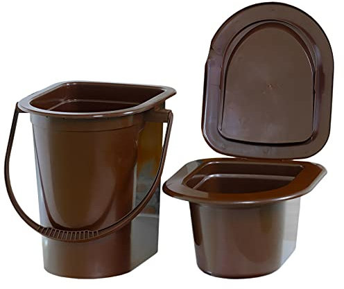 4BIG.Fun Toilettes de Camping Portables - 17 L - Jusqu'à 140 kg - Toilettes de Voyage - Toilettes Mobiles - pour Camping, Camping, etc.