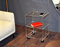 Slato Table Basse Trois étagères avec Roues de Salon Design Moderne en Cristal Acrylique Transparent « Cleo