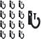 Umichen Wall Mounted Single Hook Robe Hooks Metal Coat Hooks and Screws for Hanging Key Jewelry Cup Cloth Bag Cap,20 Pieces(Black)