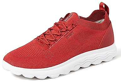 Geox Men's U Spherica A Trainers, Dark Red Light Grey, 42 EU Schmal