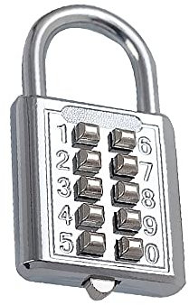 Cadenas à mot de passe antivol en alliage à 10 chiffres pour casier d'école, portail extérieur et rangement de salle de sport (argent)