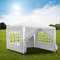 Gimisgu Tonnelle étanche, 3 x 3 m, blanche, protection UV, avec 4 panneaux latéraux et fenêtres, tente de réception pour jardin, festival, fête, marché aux puces et camping